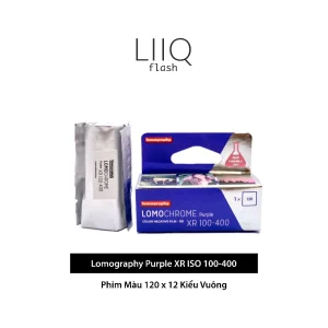 Phim Lomography Purple XR ISO 100-400, Màu Color, 120 x 12 Kiểu Vuông, Out Date Nhẹ Cho Máy Chụp Ảnh Film - LIIQ Flash — ảnh 1