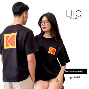 Áo Thun Logo Phim Kodak, Dáng Oversize, Unisex Nam Nữ, Dành Cho Người Yêu Thích Máy Chụp Ảnh Film - LIIQ Flash — ảnh 1