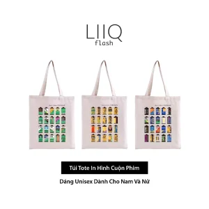 Túi Tote In Hình Cuộn Phim Các Loại, Unisex Nam Nữ, Dành Cho Người Yêu Thích Máy Chụp Ảnh Film - LIIQ Flash — ảnh 1